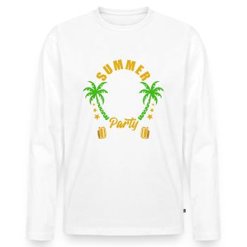 Summer Party Crew - es eskaliert eh - Bierglas - Männer Premium Bio Langarmshirt - Weiß - Vorne - Nico (187cm)