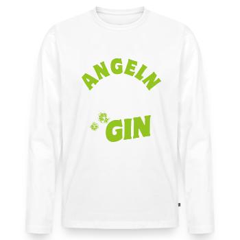 Angeln löst die meisten meiner Probleme - Gin - Männer Premium Bio Langarmshirt - Weiß - Vorne - Nico (187cm)