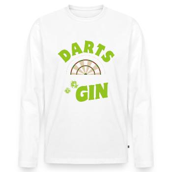 Darts löst die meisten meiner Probleme - Gin - Männer Premium Bio Langarmshirt - Weiß - Vorne - Nico (187cm)