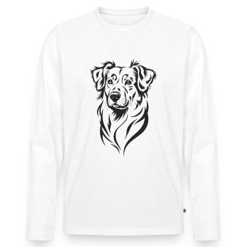 Hunde Liebhaber Treuer Begleiter - Männer Premium Bio Langarmshirt - Weiß - Vorne - Nico (187cm)