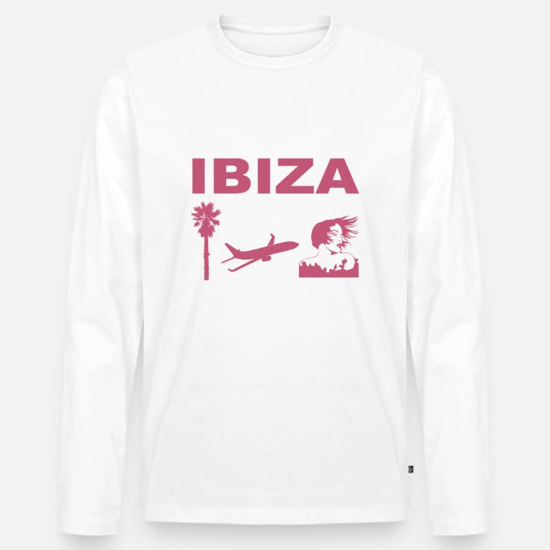 Ibiza Vibes - Männer Premium Bio Langarmshirt - Weiß