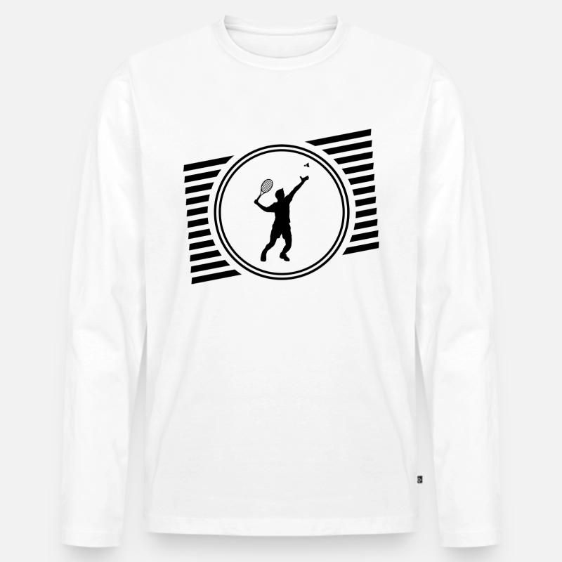 Badminton - Männer Premium Bio Langarmshirt - Weiß