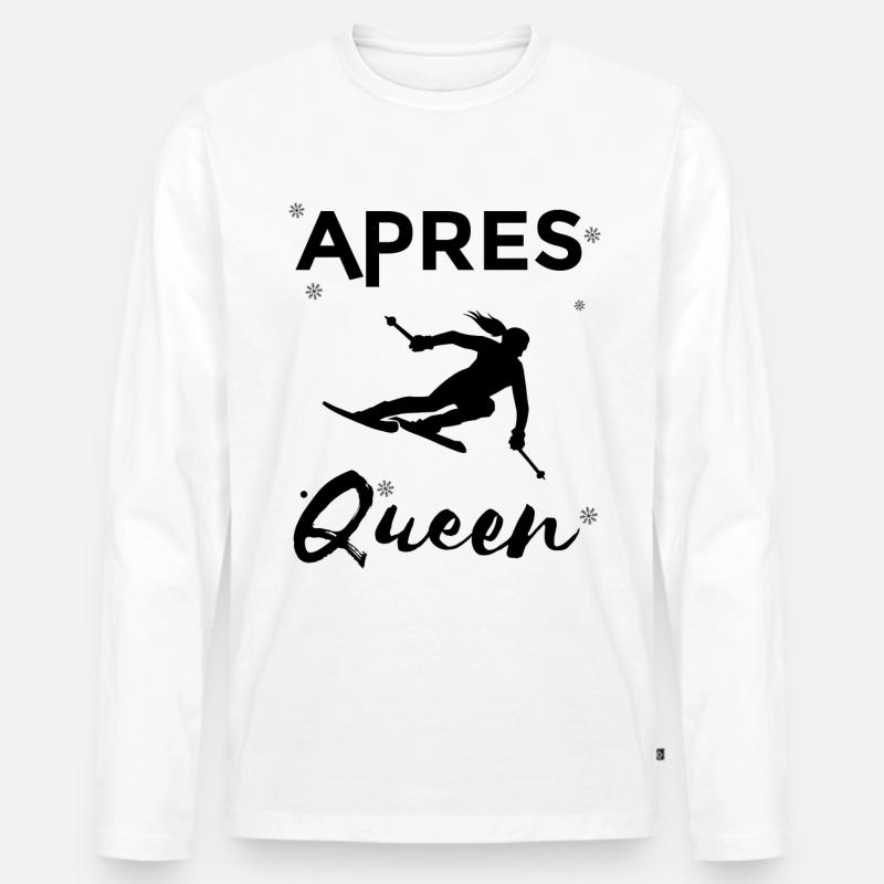 Après Queen - - Männer Premium Bio Langarmshirt - Weiß