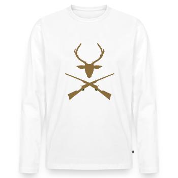Deer hunter hunting hunter - Men's Premium Organic Long Sleeve Shirt - white - Front - Nico (187cm)