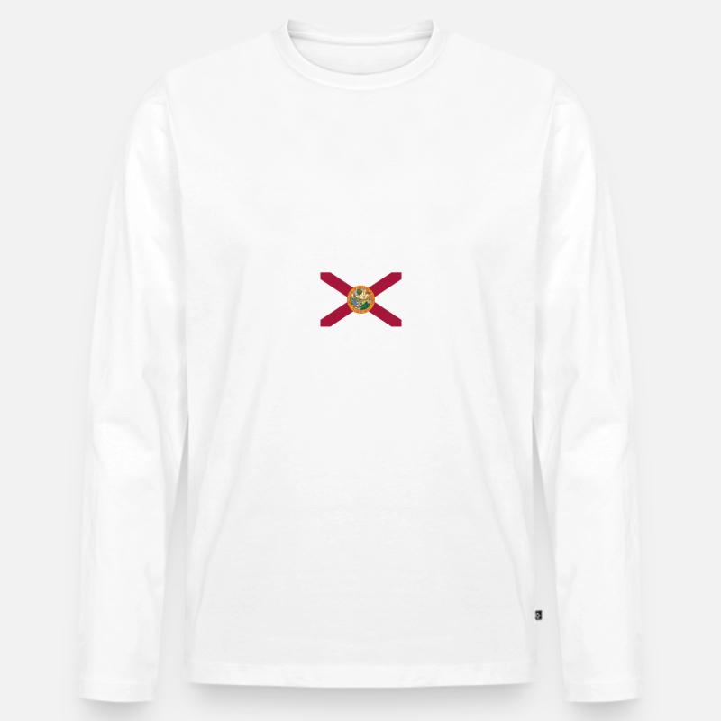 Florida - Männer Premium Bio Langarmshirt - Weiß