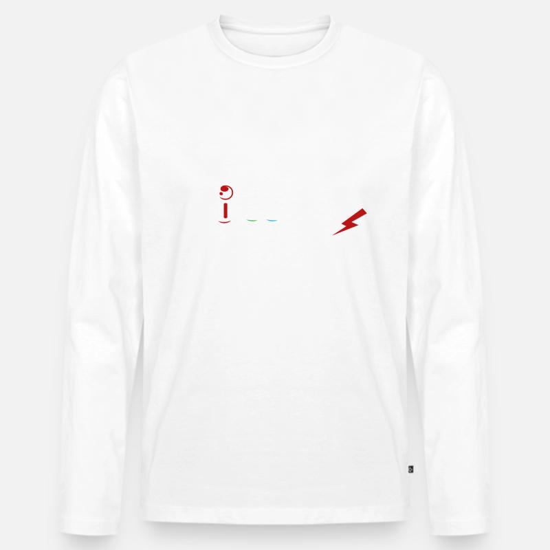 Ich bin ein echter Mann. Ich liebe ... und Vide... - Männer Premium Bio Langarmshirt - Weiß