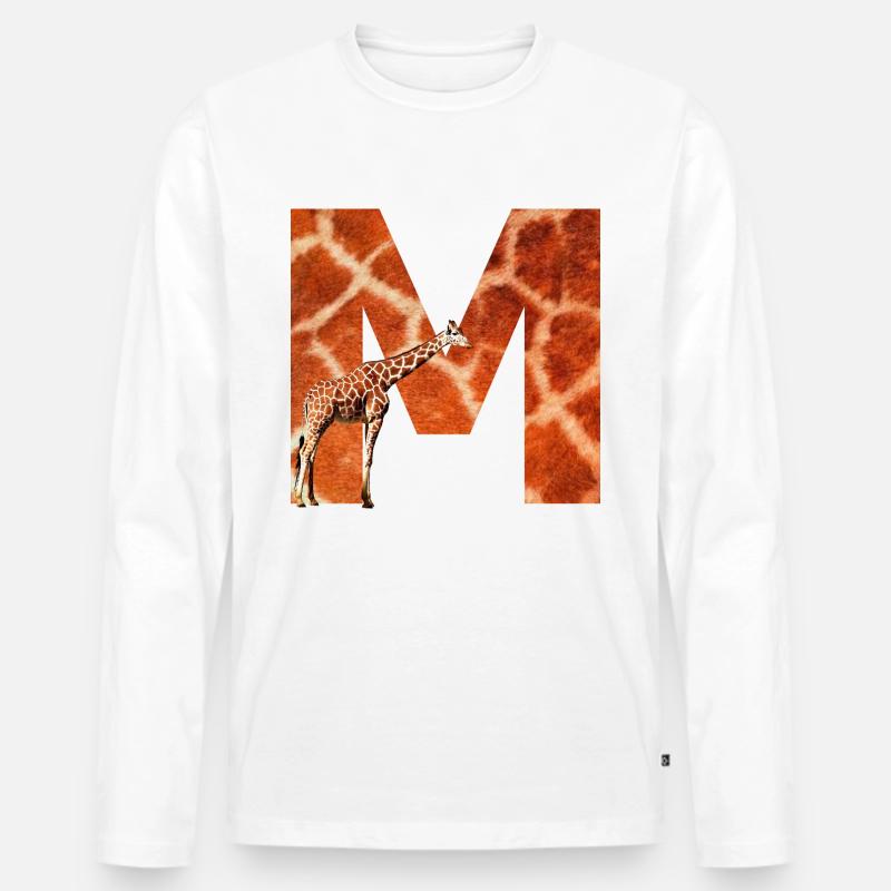 giraffe m - Männer Premium Bio Langarmshirt - Weiß
