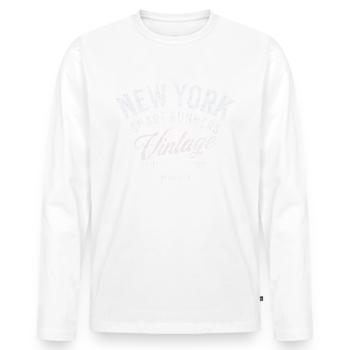 New York smart runners vintage club - Men's Premium Organic Long Sleeve Shirt - white - Front - Nico (187cm)