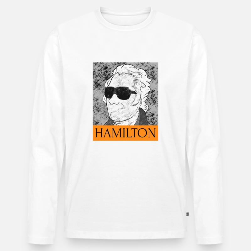Hamilton - Männer Premium Bio Langarmshirt - Weiß
