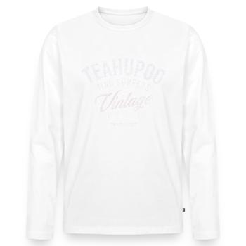 Teahupoo mad surfers vintage club - T-shirt manches longues Premium bio Homme - blanc - Devant - Nico (187cm)