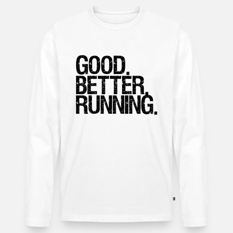 Running - Männer Premium Bio Langarmshirt - Weiß