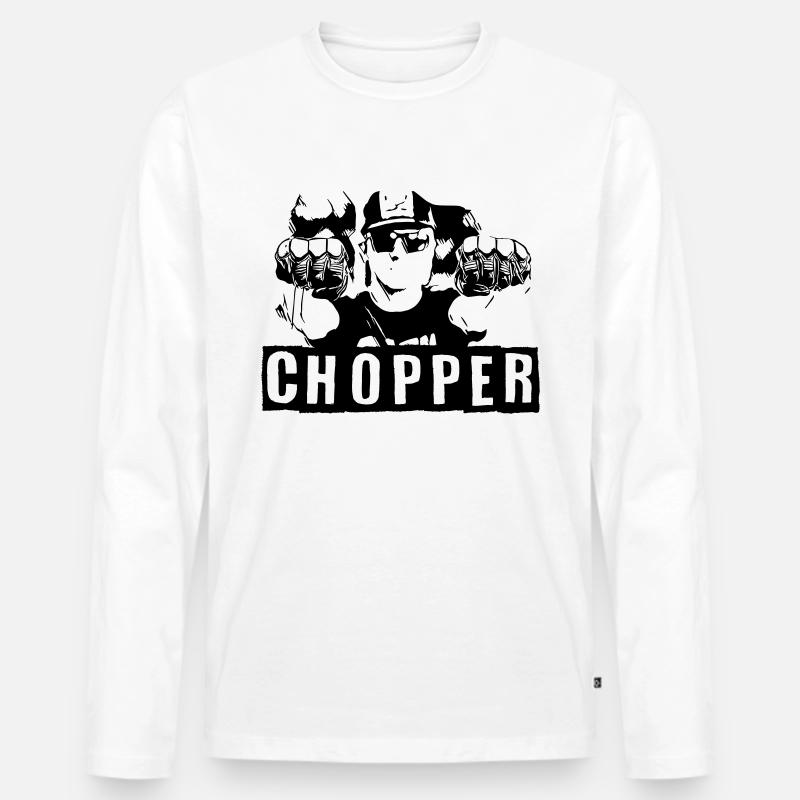 Chopper - Männer Premium Bio Langarmshirt - Weiß