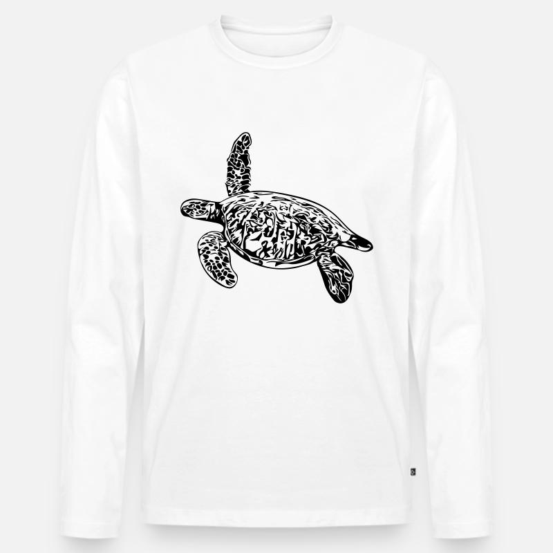 Schildkröte - Vector Design - Männer Premium Bio Langarmshirt - Weiß