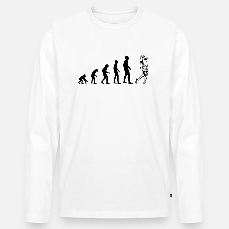 Evolution Golf - Männer Premium Bio Langarmshirt - Weiß