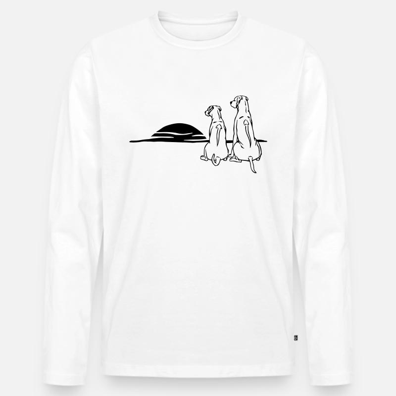 2 Rhodesian Ridgebacks - Männer Premium Bio Langarmshirt - Weiß