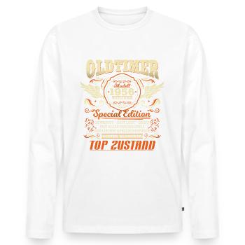 Oldtimer Baujahr 1956 Jahrgang Geburtstag Geschenk - Männer Premium Bio Langarmshirt - Weiß - Vorne - Nico (187cm)