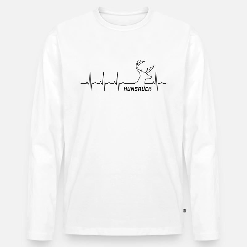 Hunsrück - Männer Premium Bio Langarmshirt - Weiß