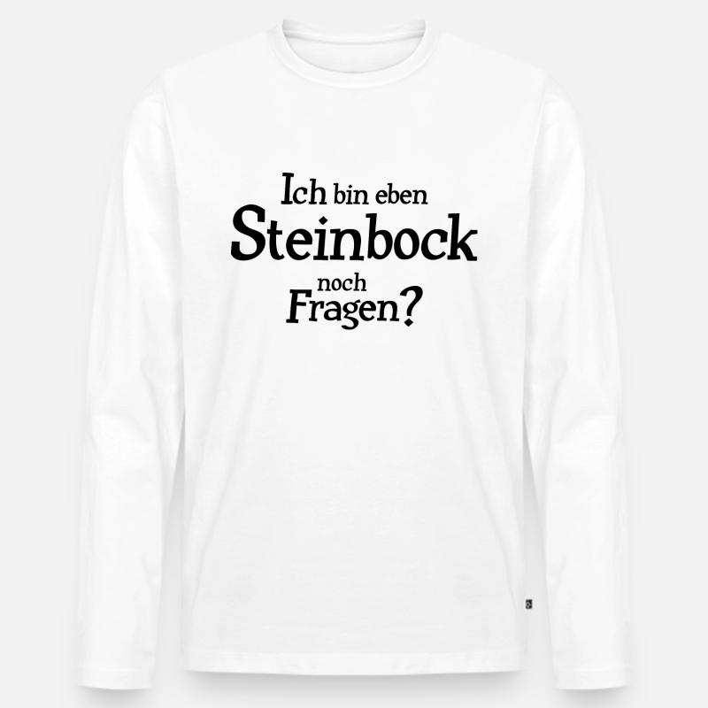 Sternzeichen Steinbock - Männer Premium Bio Langarmshirt - Weiß