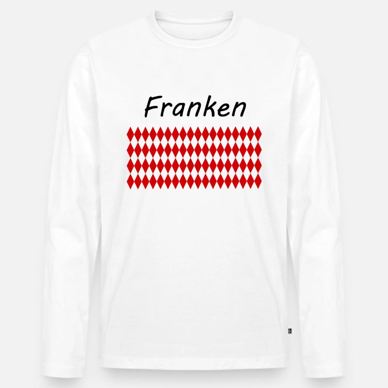 Franken - Männer Premium Bio Langarmshirt - Weiß