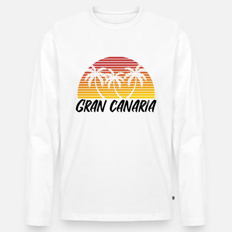 Gran Canaria - Männer Premium Bio Langarmshirt - Weiß