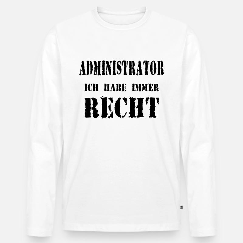 Administrator - Männer Premium Bio Langarmshirt - Weiß