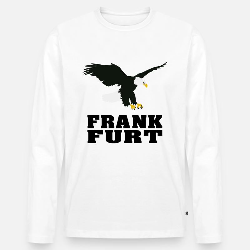 Frankfurt - Männer Premium Bio Langarmshirt - Weiß