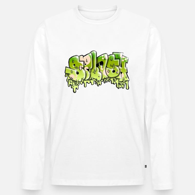Splash Graffiti - Männer Premium Bio Langarmshirt - Weiß