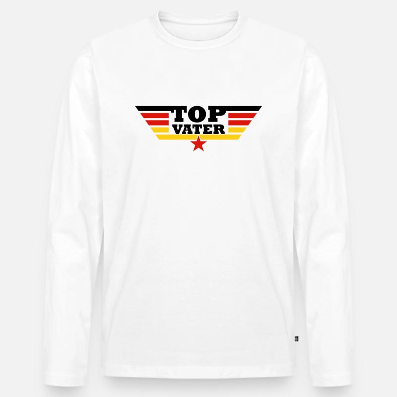 Vater und Sohn - Männer Premium Bio Langarmshirt - Weiß