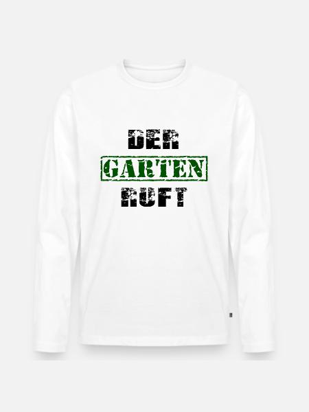 garden - Men's Premium Organic Long Sleeve Shirt - white
