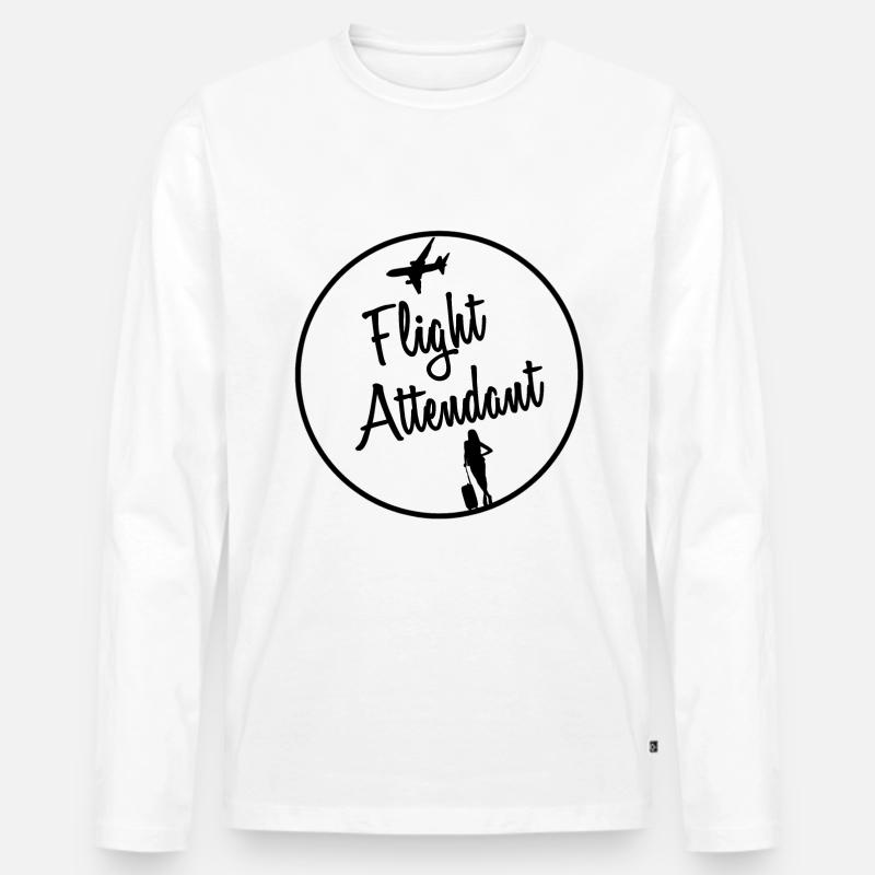 Flugbegleiterin / Stewardess - Männer Premium Bio Langarmshirt - Weiß