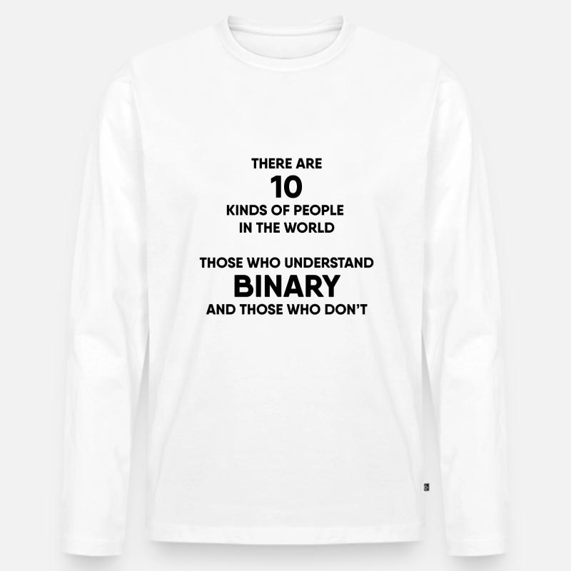 Programmer - Binary system - Men's Premium Organic Long Sleeve Shirt - white