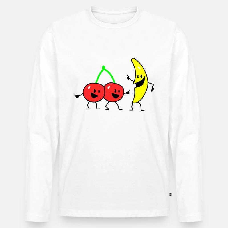 fruit salad two - Männer Premium Bio Langarmshirt - Weiß