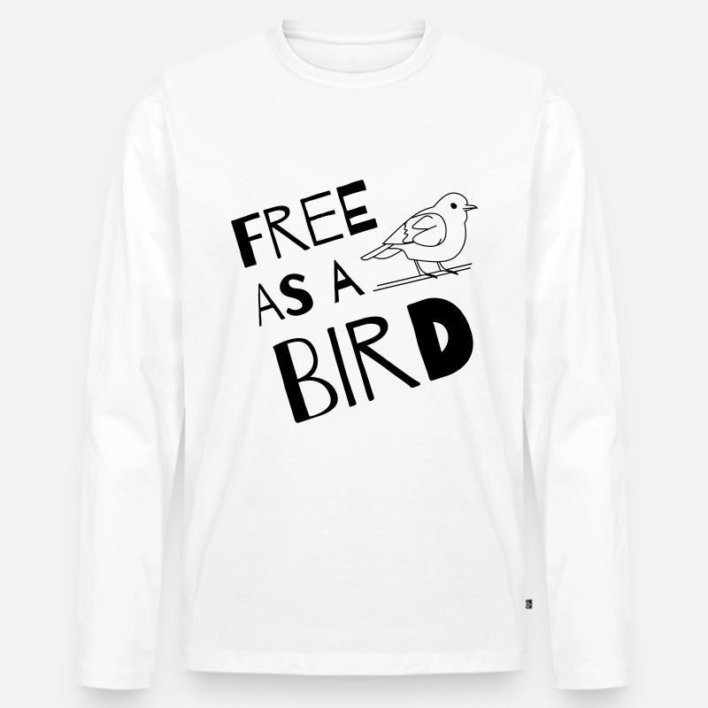 Free as a Bird - Männer Premium Bio Langarmshirt - Weiß