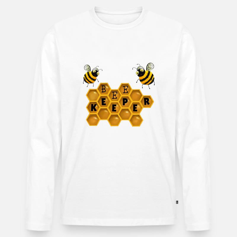 Bienen - Bee Keeper - Männer Premium Bio Langarmshirt - Weiß