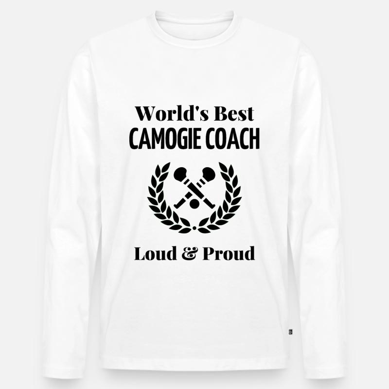 Der beste Camogie-Trainer der Welt. - Männer Premium Bio Langarmshirt - Weiß