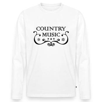 CountryMusic - T-shirt manches longues Premium bio Homme - blanc - Devant - Nico (187cm)