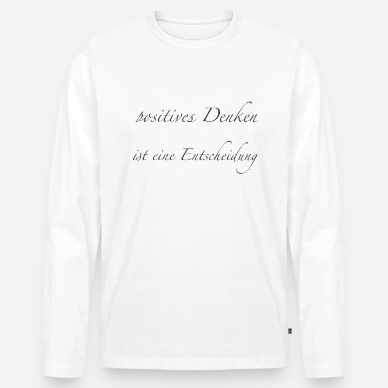 positives Denken - Männer Premium Bio Langarmshirt - Weiß