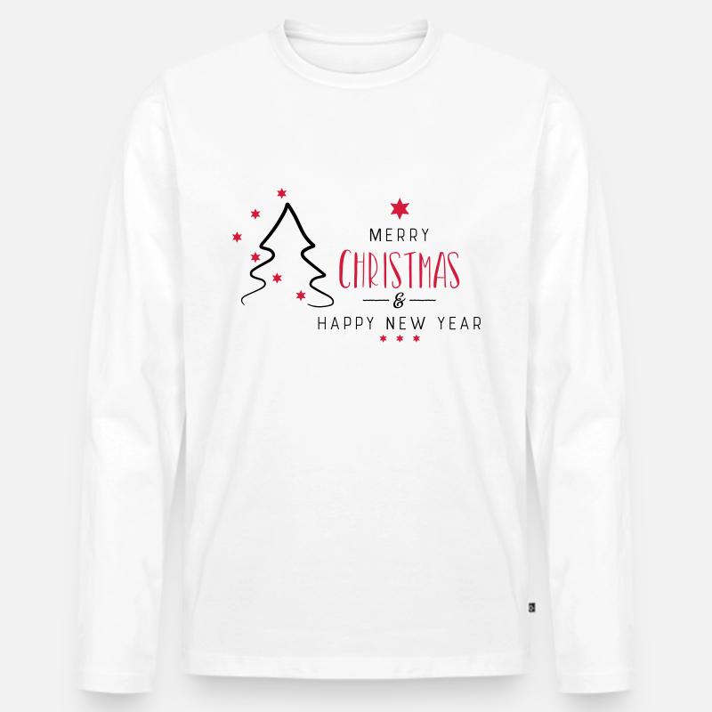 Weihnachten - Männer Premium Bio Langarmshirt - Weiß
