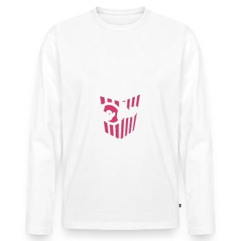 Just a girl who loves popcorn - crispy & delicious - Men's Premium Organic Long Sleeve Shirt - white - Front - Nico (187cm)