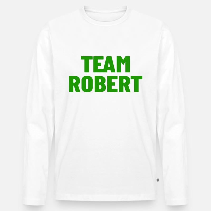 Team Robert - Männer Premium Bio Langarmshirt - Weiß