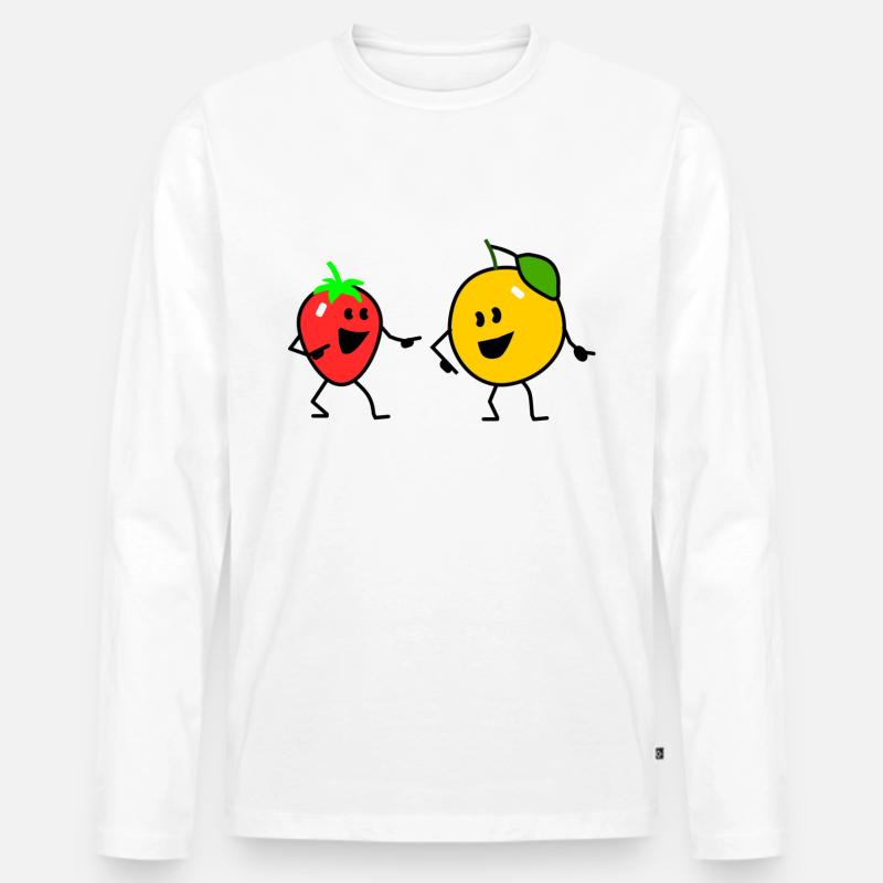 fruit salad one - Männer Premium Bio Langarmshirt - Weiß