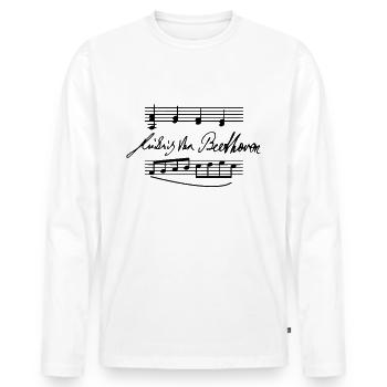 Ludwig van Beethoven - Männer Premium Bio Langarmshirt - Weiß - Vorne - Nico (187cm)