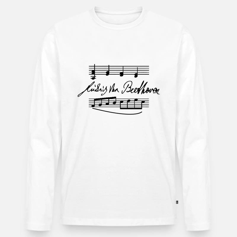 Ludwig van Beethoven - Männer Premium Bio Langarmshirt - Weiß