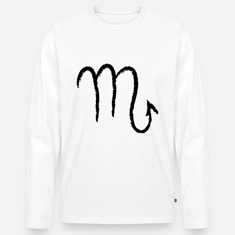 Sternzeichen Skorpion - Scorpio - Männer Premium Bio Langarmshirt - Weiß