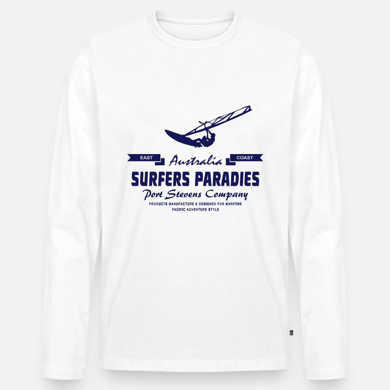 Australian Windsurfing - Surfer - Männer Premium Bio Langarmshirt - Weiß