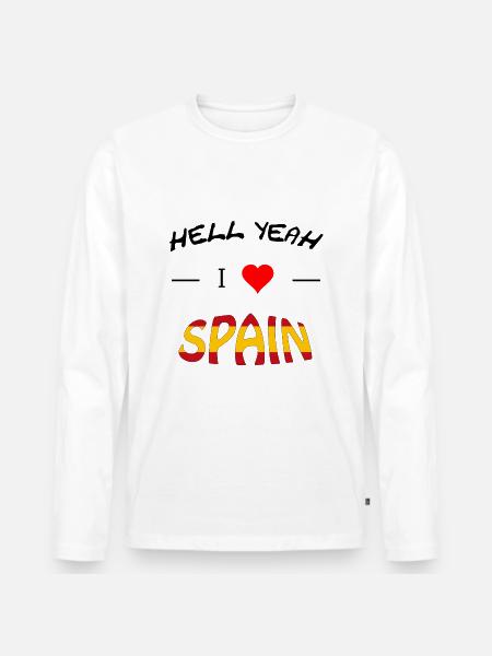 Spanien Spain - Männer Premium Bio Langarmshirt - Weiß