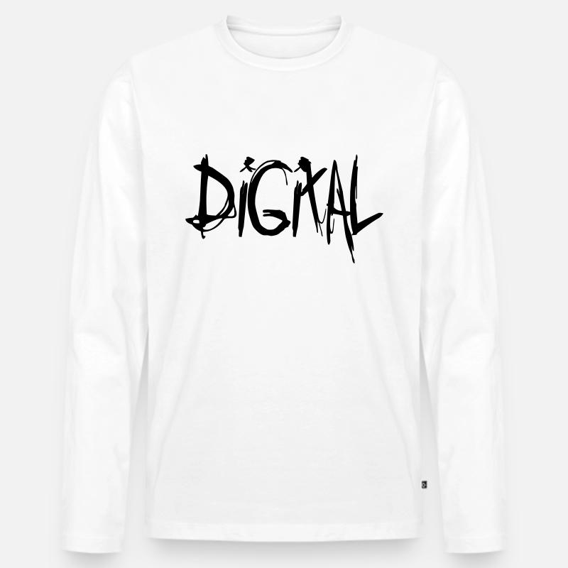 Digital - Männer Premium Bio Langarmshirt - Weiß