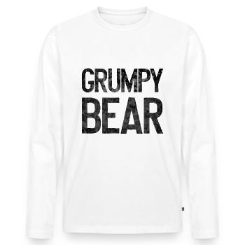 Grumpy Bear - Grumpy Bear LGBT Gay Pride Beardy - Men's Premium Organic Long Sleeve Shirt - white - Front - Nico (187cm)