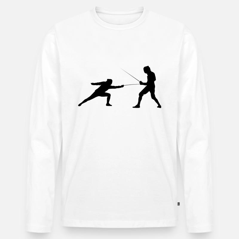Fechten - Männer Premium Bio Langarmshirt - Weiß