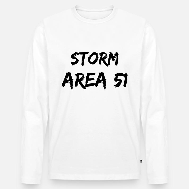 STORM AREA 51 - Männer Premium Bio Langarmshirt - Weiß